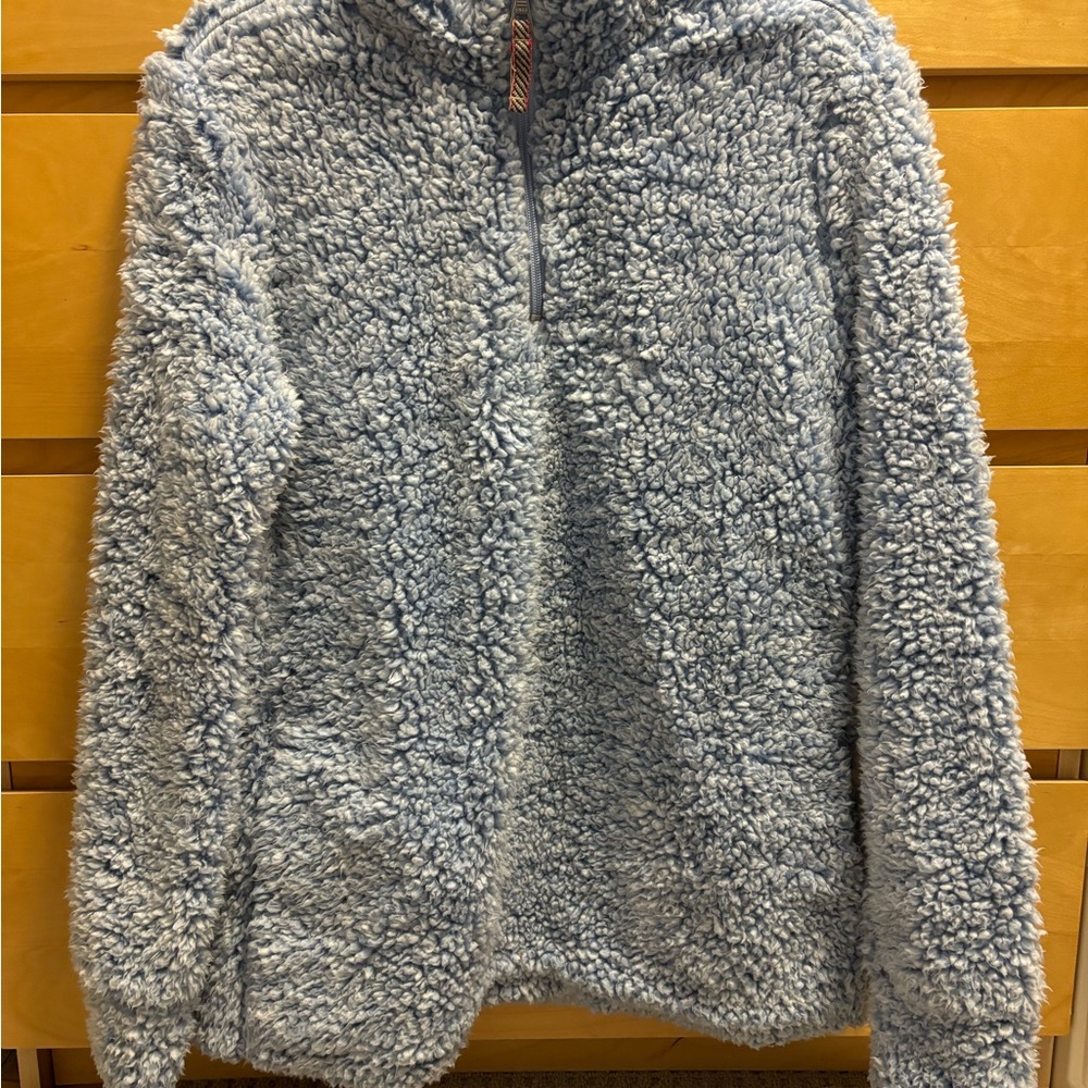 Weatherproof Vintage Blue Sherpa Quarter Zip Pullover